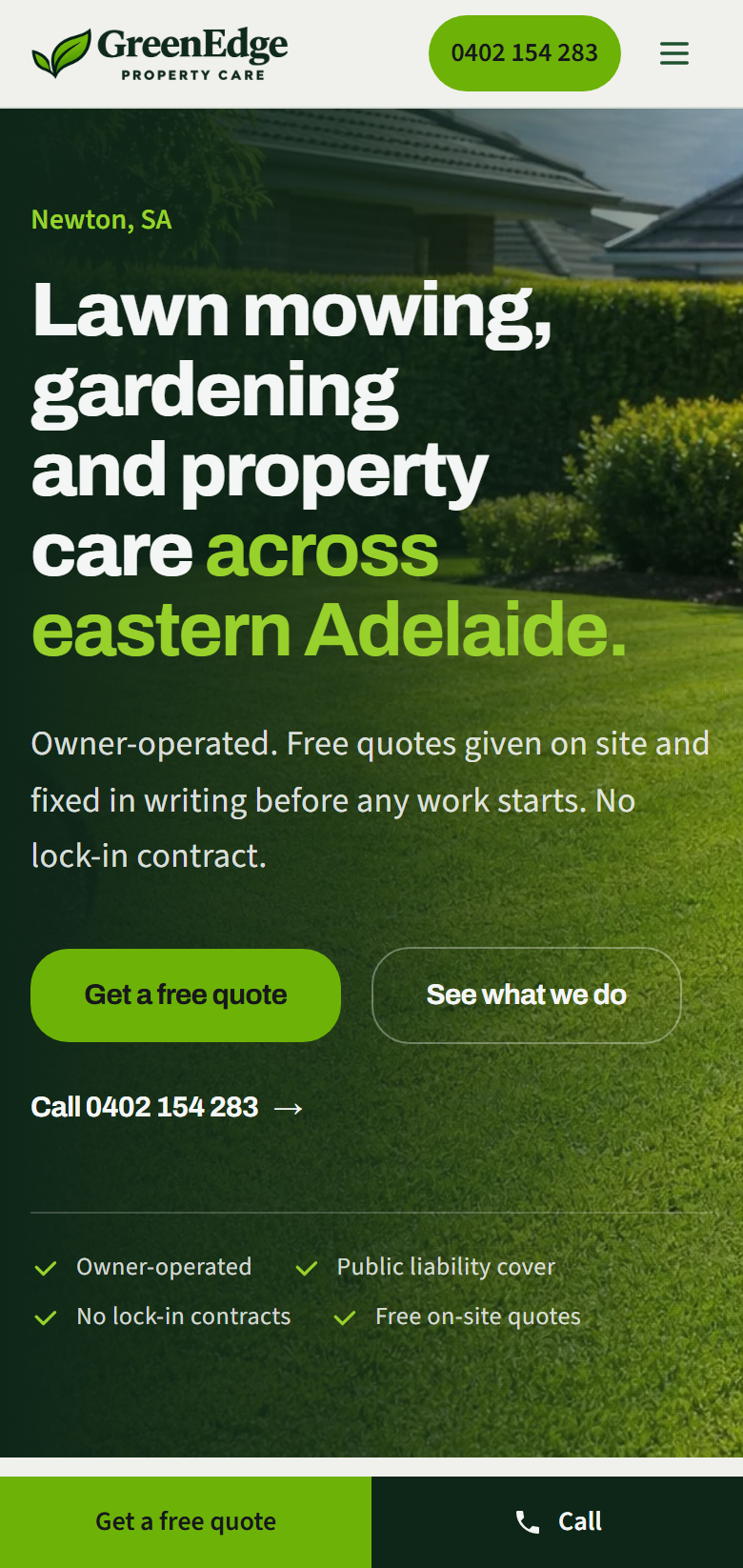 The same page on a phone.